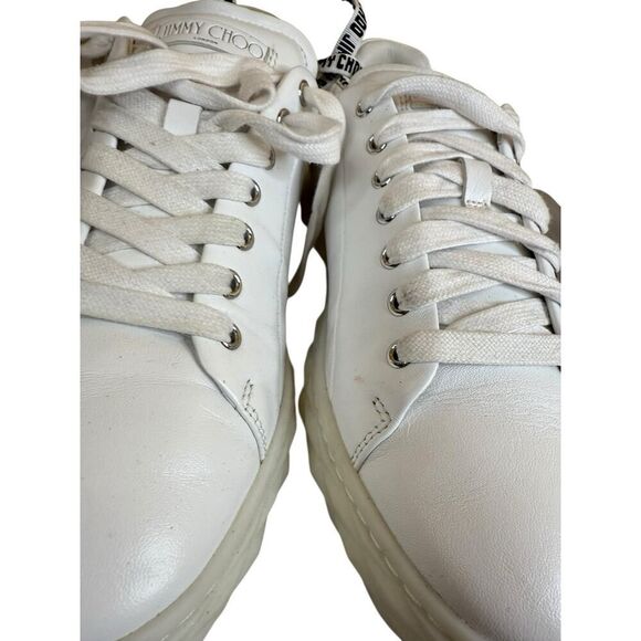 Jimmy Choo Diamond Light Maxi Sneakers Leather White 41.5 - Picture 6 of 13